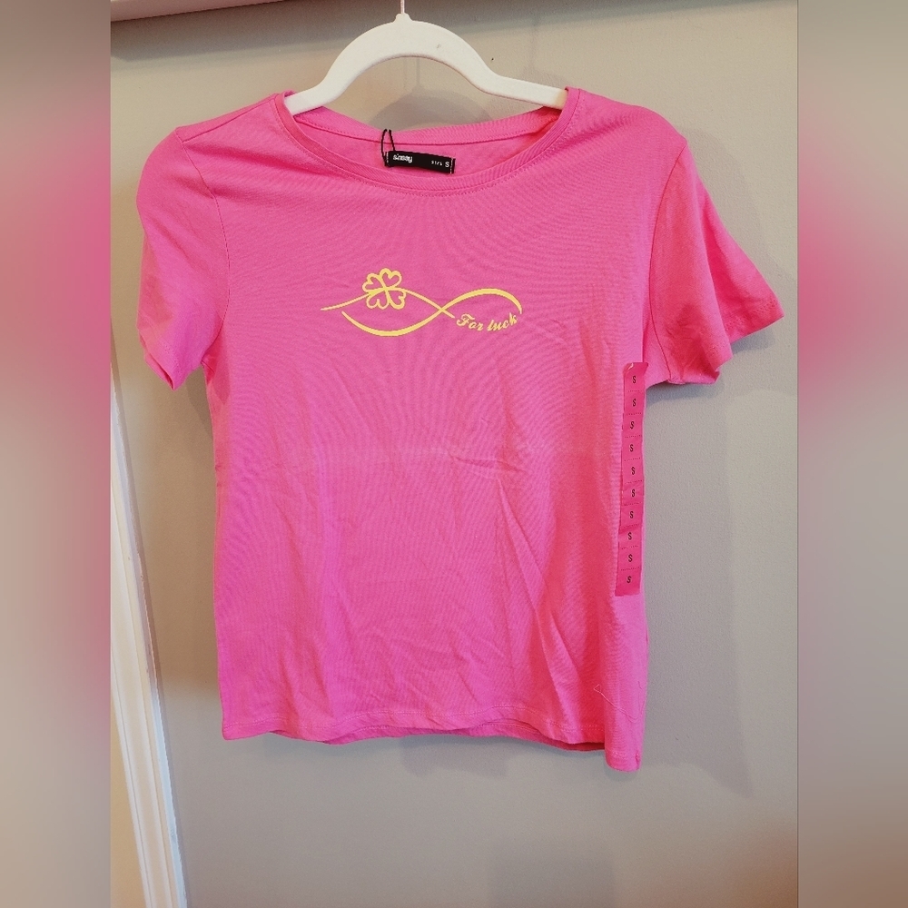Pink ‘For Luck’ Tee - Picture 3 of 6